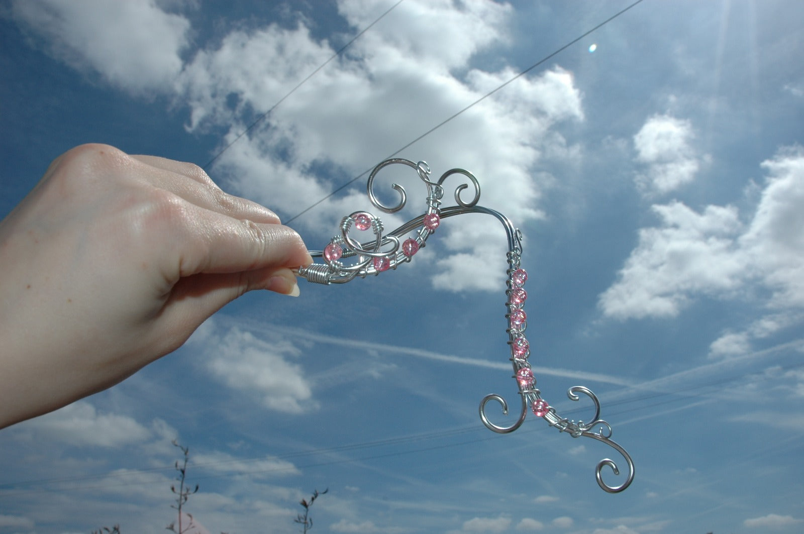 Baby pink & Silver Butterfly Neck Cuff