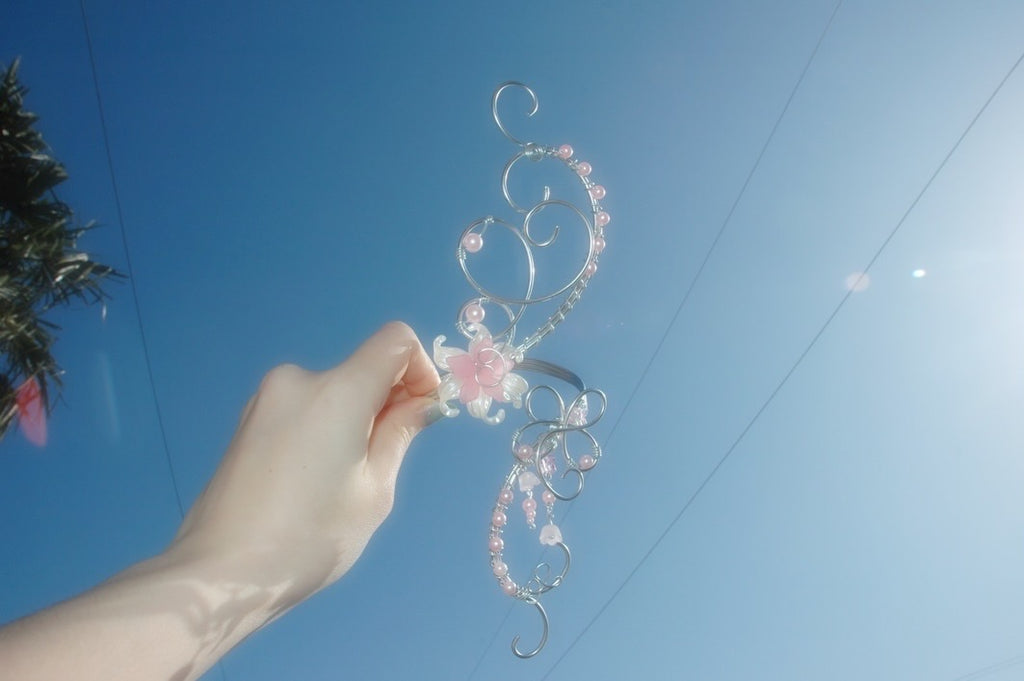 PRE-ORDER Baby Pink Dangly Butterfly Arm Cuff