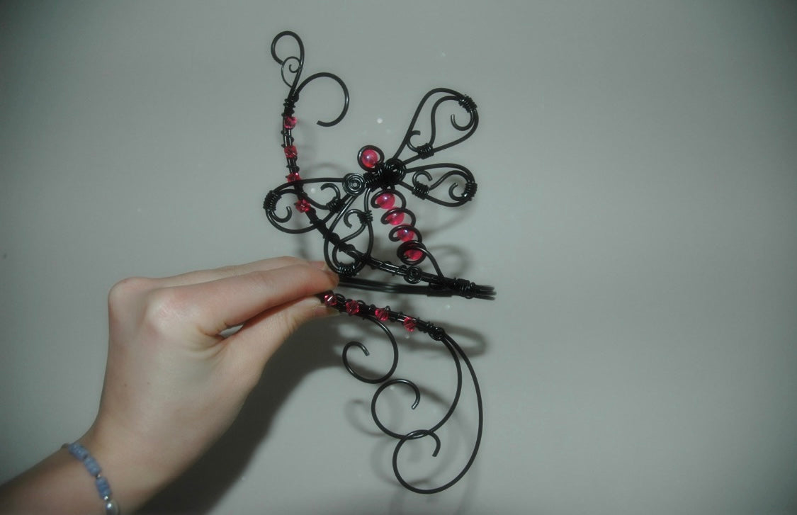 Black & Hot Pink Dragonfly Arm Cuff