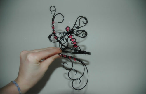 Black & Hot Pink Dragonfly Arm Cuff