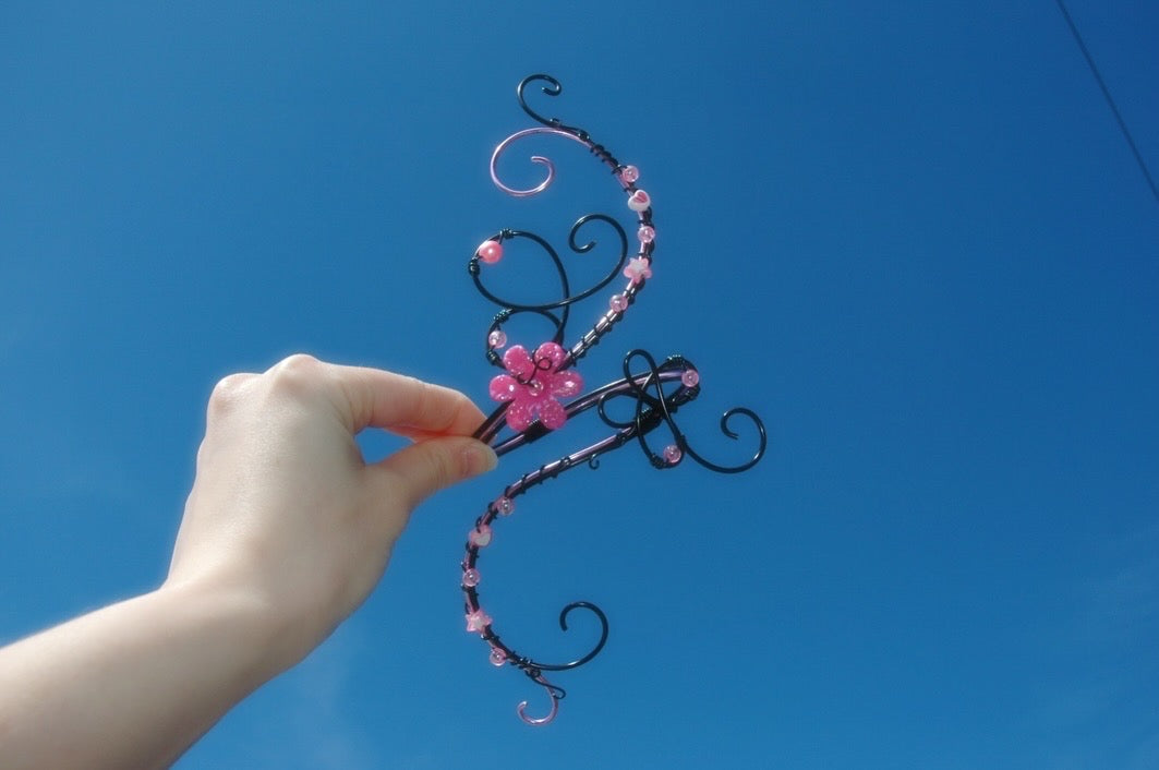 Black & Pink Butterfly Arm Cuff