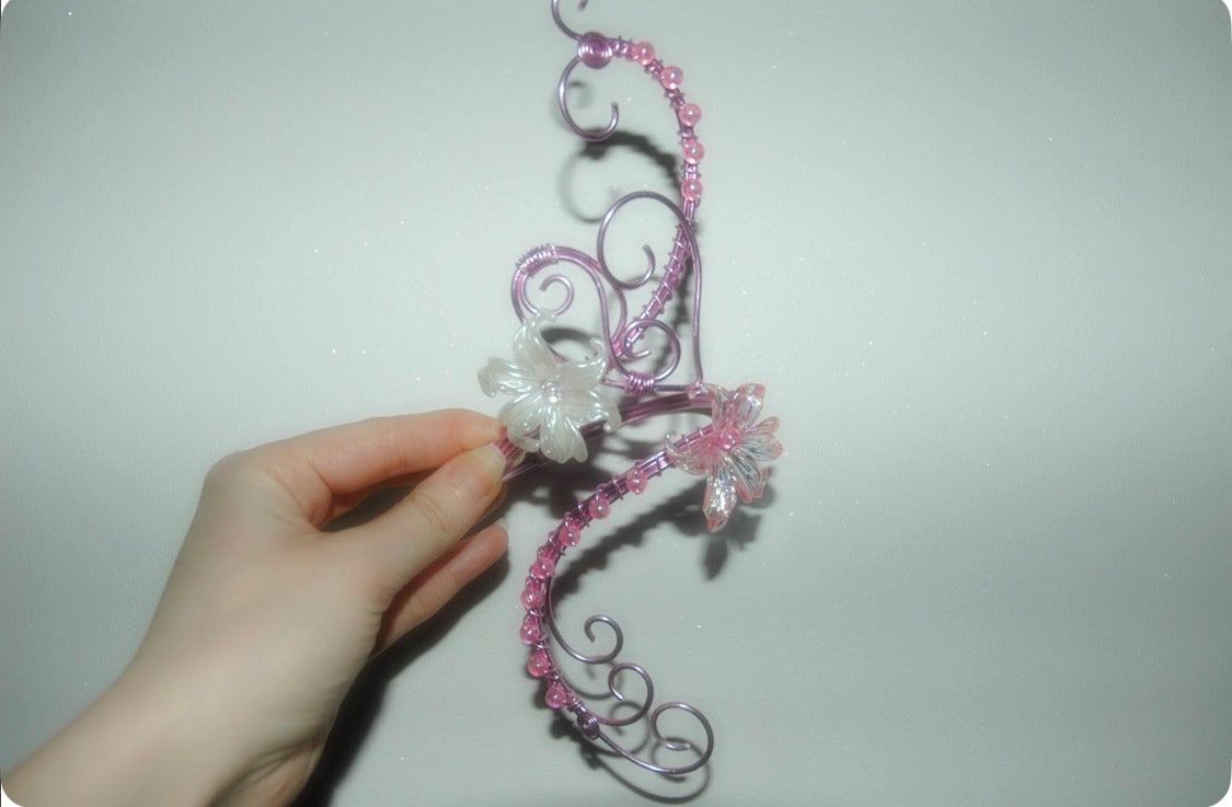 Pink Wire Valentines Arm Cuff