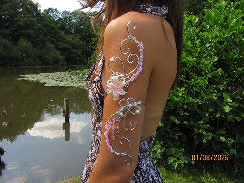 Baby Pink Dangly Arm Cuff
