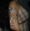 Baby pink & silver butterfly arm cuff