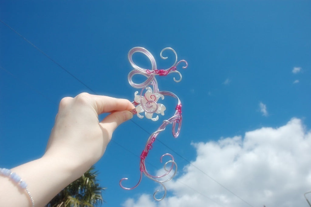 Pink wire Butterfly Arm Cuff