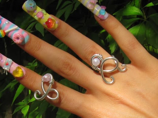 Baby Pink Butterfly rings x2