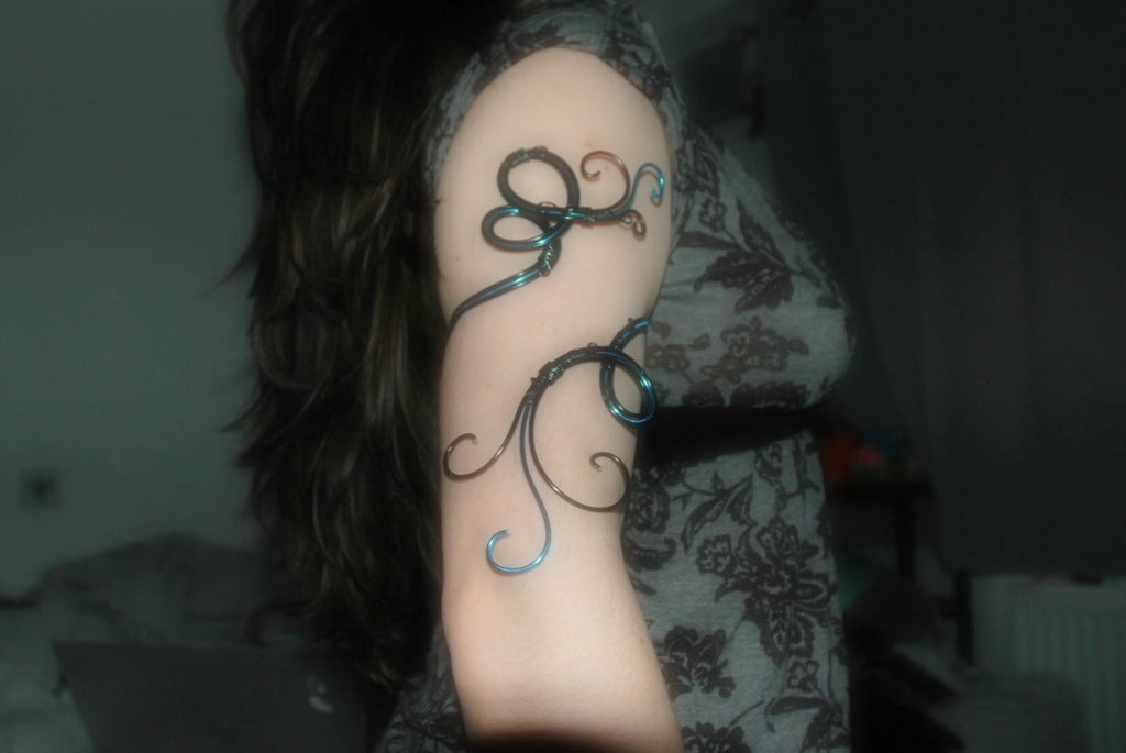 Black & Blue Butterfly Arm Cuff