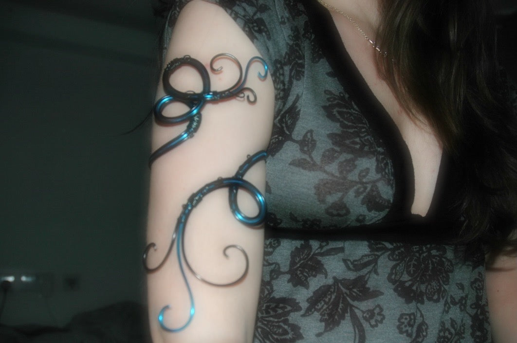 Black & Blue Butterfly Arm Cuff