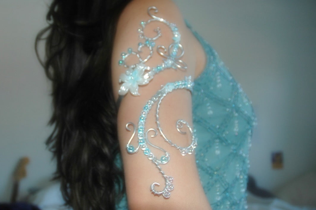 Aqua Butterfly Arm Cuff