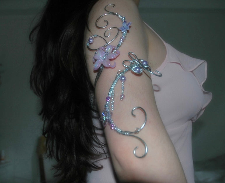 Pastel Purple Dangly Butterfly Cuff
