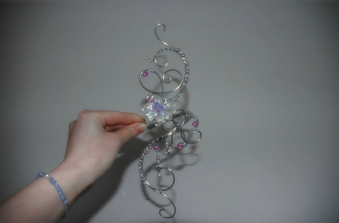Purple Dangly Butterfly Arm Cuff