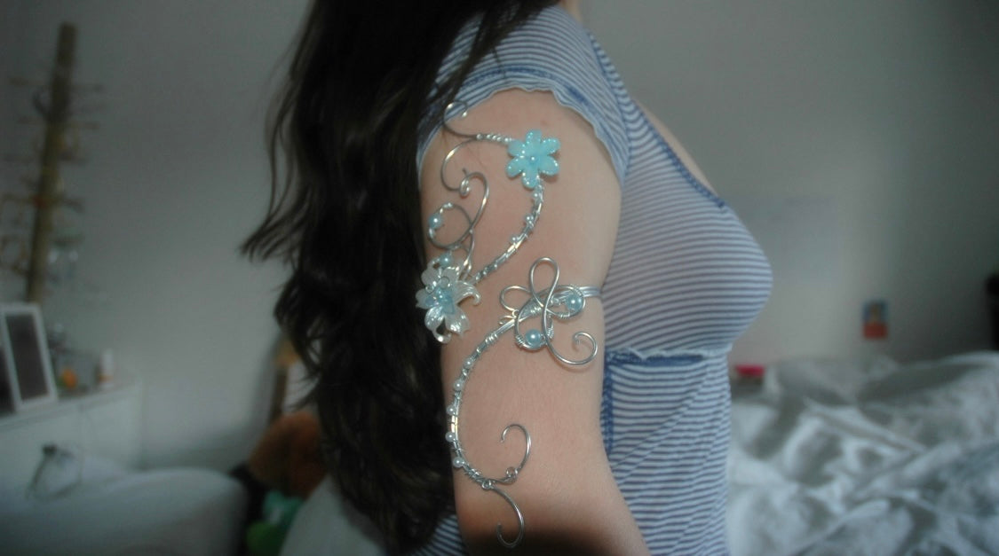 Baby blue butterfly cuff