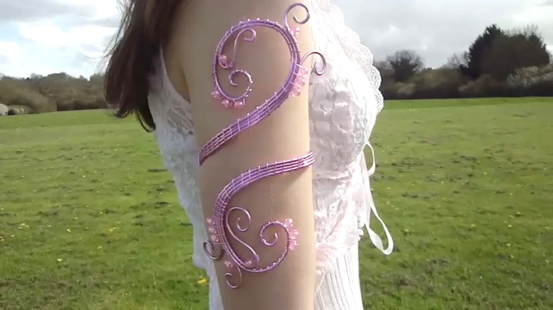 Pink Swirly Arm Cuff