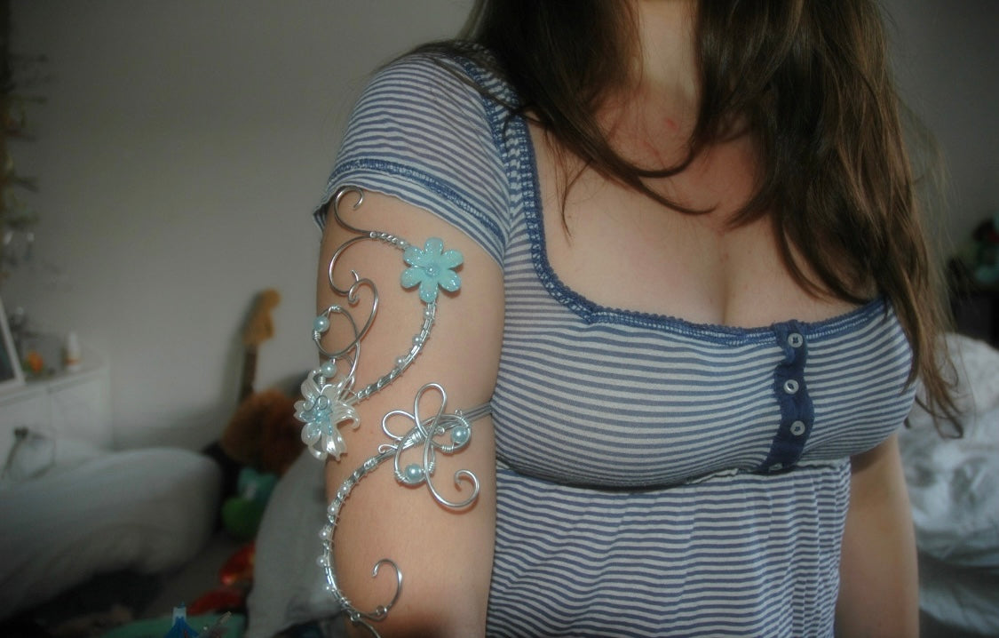 Baby blue butterfly cuff
