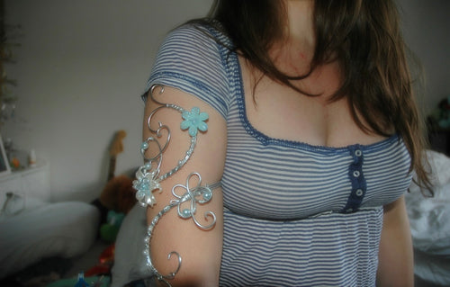 Baby blue butterfly cuff